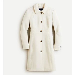 NEW J CREW WHITE, WOOL COAT